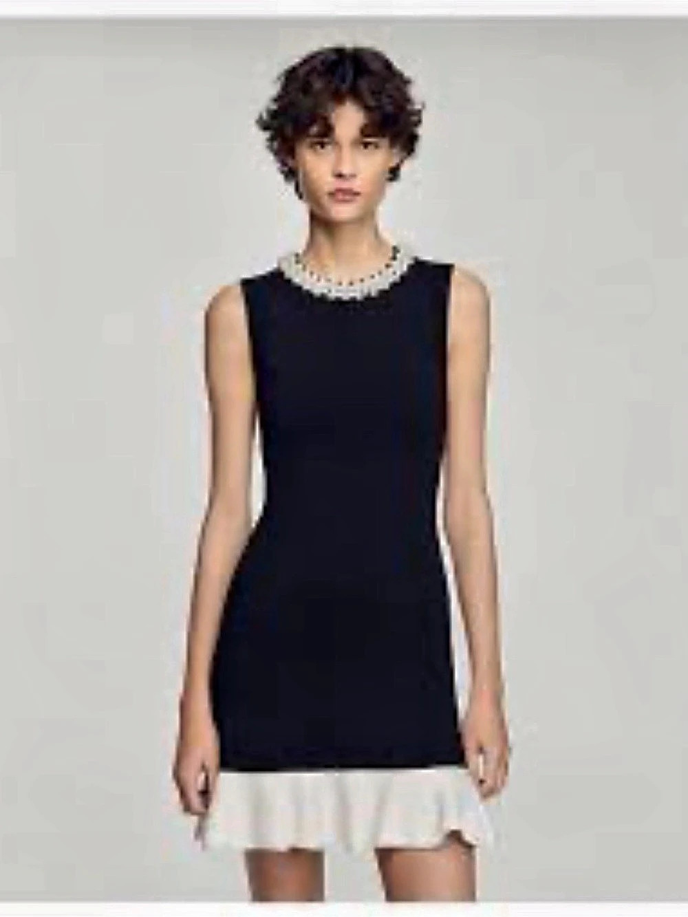 Sandro Elyse Dress Color Block Black & White Size 38 NWT
